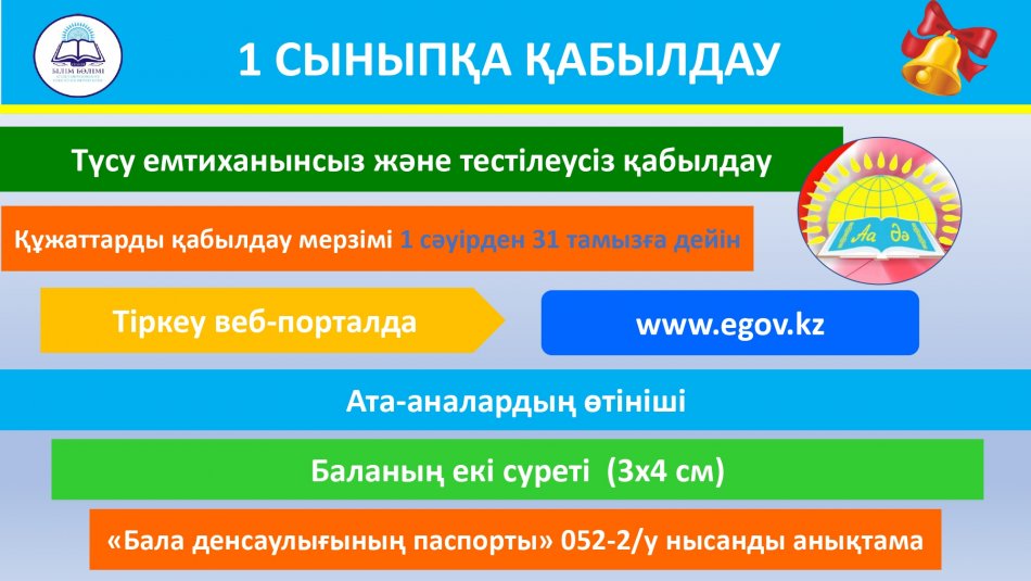 1 сыныпқа қабылдау